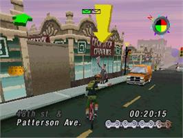 In game image of Courier Crisis on the Sega Saturn.