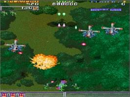In game image of DonPachi on the Sega Saturn.