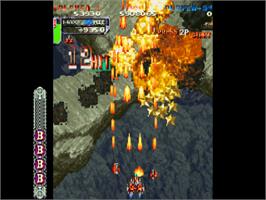 In game image of DonPachi on the Sega Saturn.