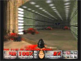 In game image of Doom on the Sega Saturn.