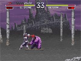 In game image of Galaxy Fight - Universal Warriors on the Sega Saturn.