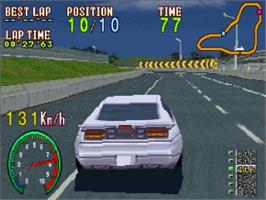 In game image of Highway 2000 on the Sega Saturn.