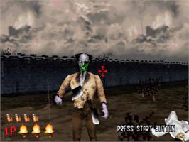 In game image of House of the Dead on the Sega Saturn.
