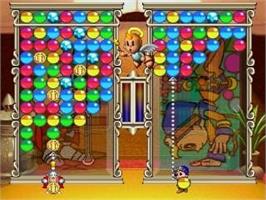 In game image of Magical Drop on the Sega Saturn.