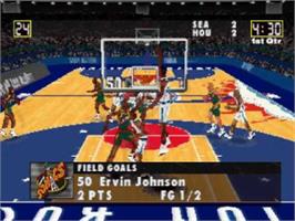 In game image of NBA Action 98 on the Sega Saturn.