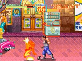 In game image of Nekketsu Oyako on the Sega Saturn.