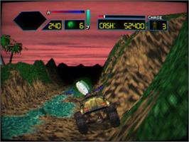 In game image of Off-World Interceptor Extreme on the Sega Saturn.