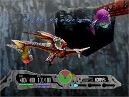 In game image of Panzer Dragoon Saga on the Sega Saturn.