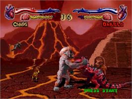 In game image of Primal Rage on the Sega Saturn.