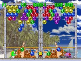 In game image of Puzzle Bobble 2X on the Sega Saturn.