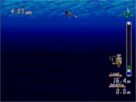 In game image of Sea Bass Fishing 2 on the Sega Saturn.