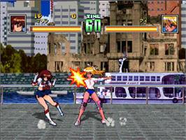 In game image of Seifuku Densetsu Pretty Fighter X on the Sega Saturn.