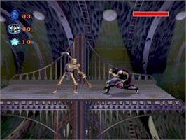 In game image of Skeleton Warriors on the Sega Saturn.