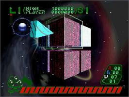 In game image of Sound Qube on the Sega Saturn.