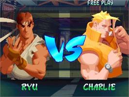 In game image of Street Fighter Alpha 2 on the Sega Saturn.