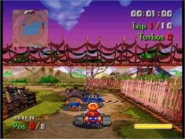 In game image of Street Racer on the Sega Saturn.