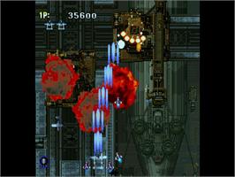 In game image of Strikers 1945 on the Sega Saturn.