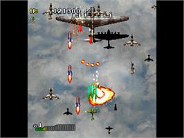 In game image of Strikers 1945 II on the Sega Saturn.