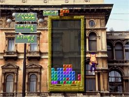 In game image of Tetris S on the Sega Saturn.