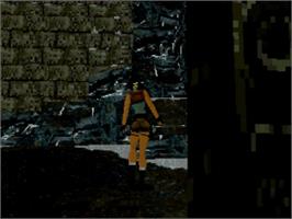 In game image of Tomb Raider on the Sega Saturn.