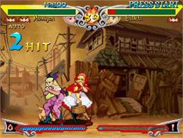In game image of Vampire Savior: The Lord of Vampire on the Sega Saturn.