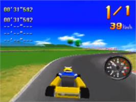 In game image of Wangan Trial Love on the Sega Saturn.