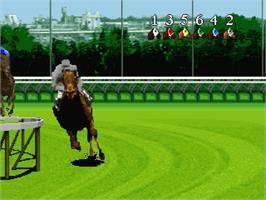 In game image of Winning Post on the Sega Saturn.