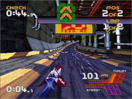 In game image of Wipeout XL on the Sega Saturn.