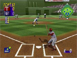 In game image of World Series Baseball on the Sega Saturn.