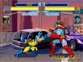 In game image of X-Men: Children of the Atom on the Sega Saturn.