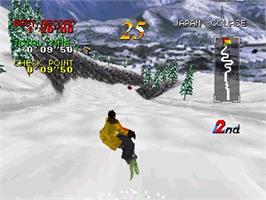 In game image of Zap Snowboarding Trix on the Sega Saturn.