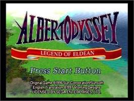Title screen of Albert Odyssey Gaiden - Legend of Eldean on the Sega Saturn.