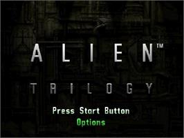 Title screen of Alien Trilogy on the Sega Saturn.