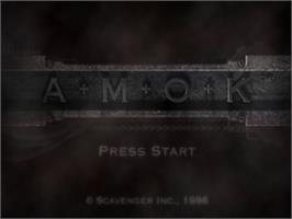 Title screen of Amok on the Sega Saturn.