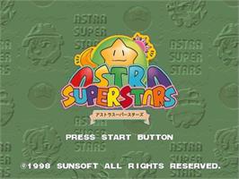 Title screen of Astra Superstars on the Sega Saturn.
