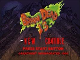 Title screen of Brain Dead 13 on the Sega Saturn.