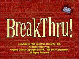 Title screen of BreakThru! on the Sega Saturn.