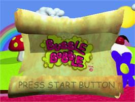 Title screen of Bubble Bobble on the Sega Saturn.