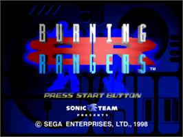 Title screen of Burning Rangers on the Sega Saturn.