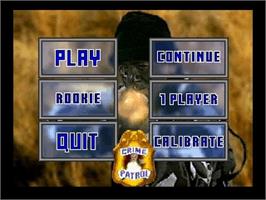 Title screen of Crime Patrol on the Sega Saturn.
