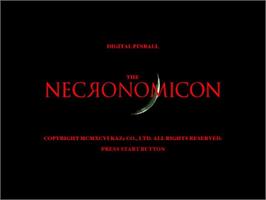 Title screen of Digital Pinball - Necronomicon on the Sega Saturn.