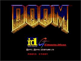 Title screen of Doom on the Sega Saturn.