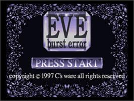 Title screen of Eve: Burst Error on the Sega Saturn.