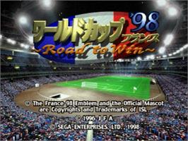 Title screen of FIFA 98: Road to World Cup on the Sega Saturn.