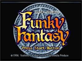 Title screen of Funky Fantasy on the Sega Saturn.