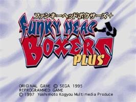 Title screen of Funky Head Boxers Plus on the Sega Saturn.