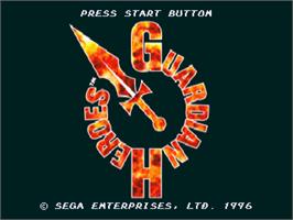 Title screen of Guardian Heroes on the Sega Saturn.
