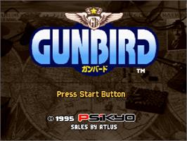 Title screen of Gunbird on the Sega Saturn.