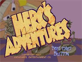 Title screen of Herc's Adventures on the Sega Saturn.