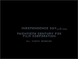 Title screen of Independence Day: The Game on the Sega Saturn.